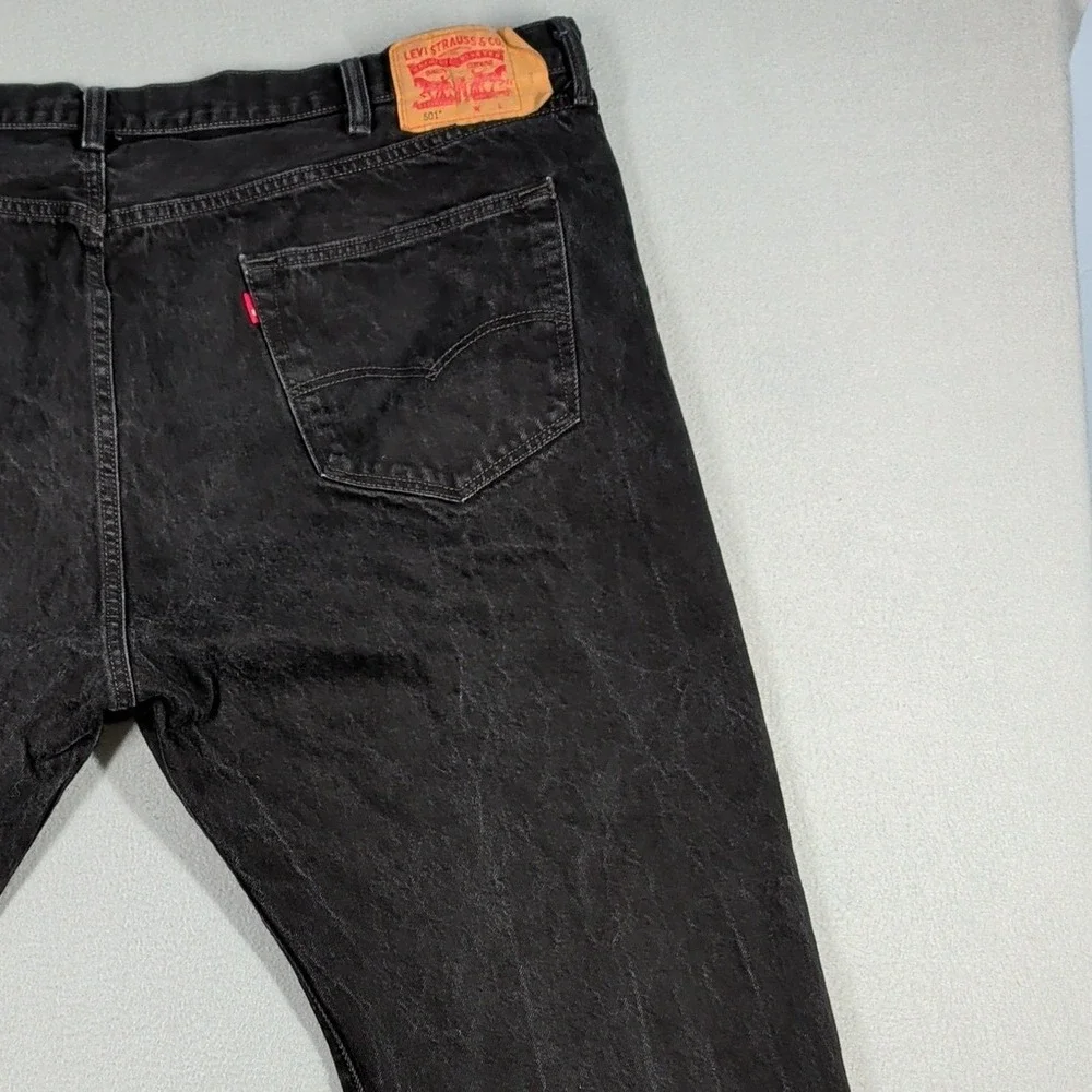 Levi's 501‎ Jeans Mens 50x30 Black Denim Button Fly Classic Original Fit
